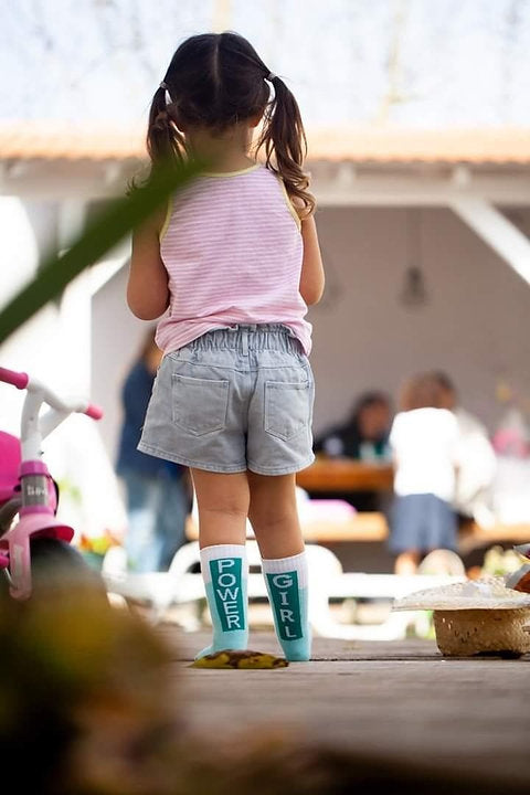 Girl Power Socks for Kids Blue