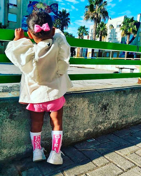 Girl Power Socks for Kids Pink