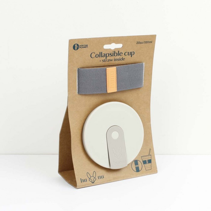 Collapsible silicone cup + straw 20oz