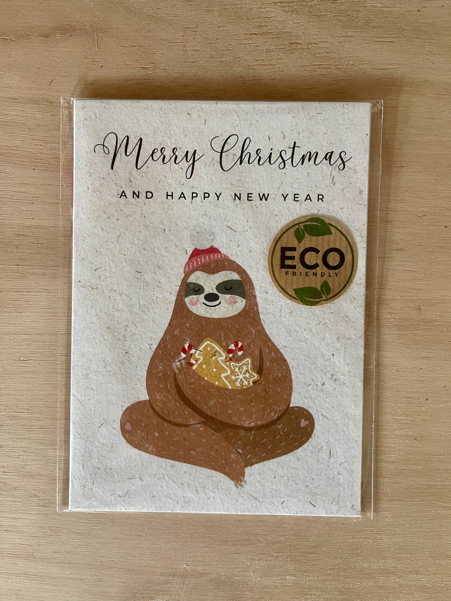 Eco friendly sloth Christmas cards