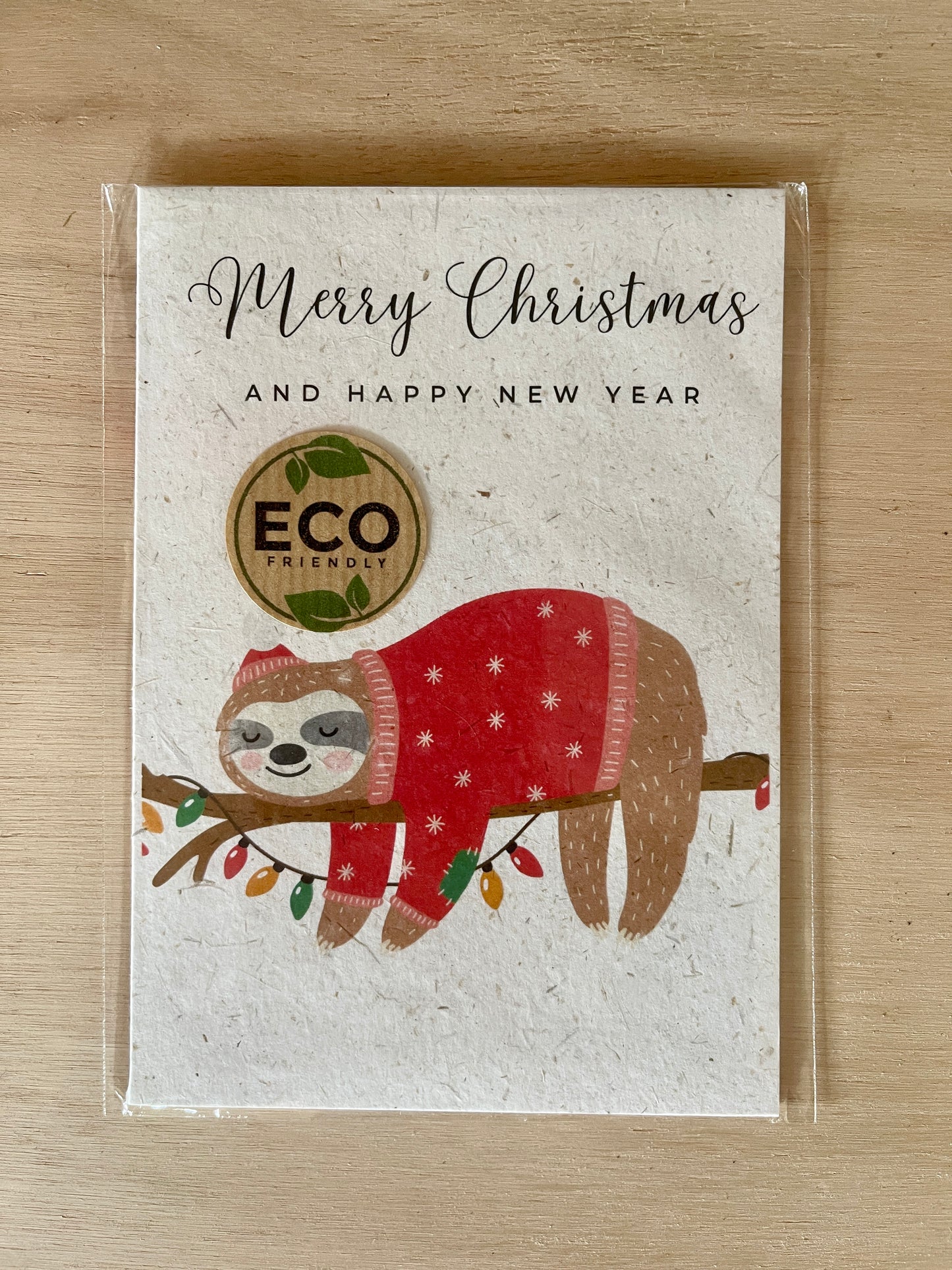 Eco friendly sloth Christmas cards