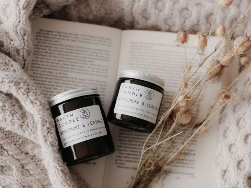 Woodsmoke + Leather Candle
