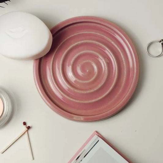 Charlotte Manser Candy Floss Pink Ceramic Soap Dish