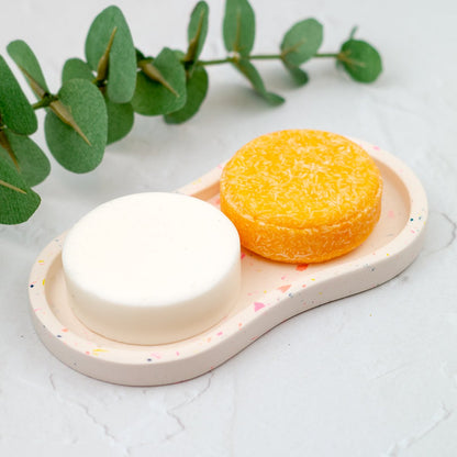 Terrazzo Style Soap Dish for Shampoo Bar and Conditioner Bar