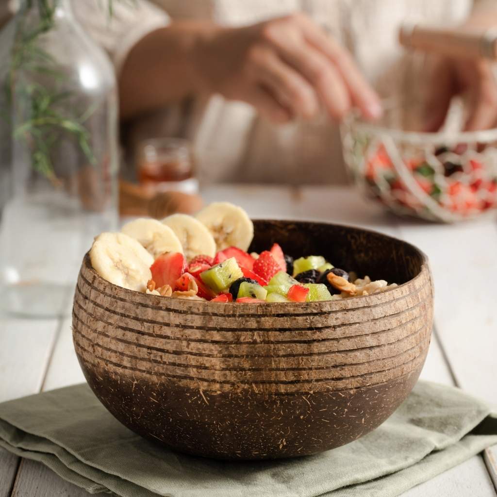 Coconut Bowl & Spoon Combo Set (Multiple designs available)