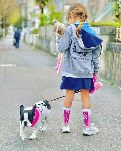 Girl Power Socks for Kids Pink
