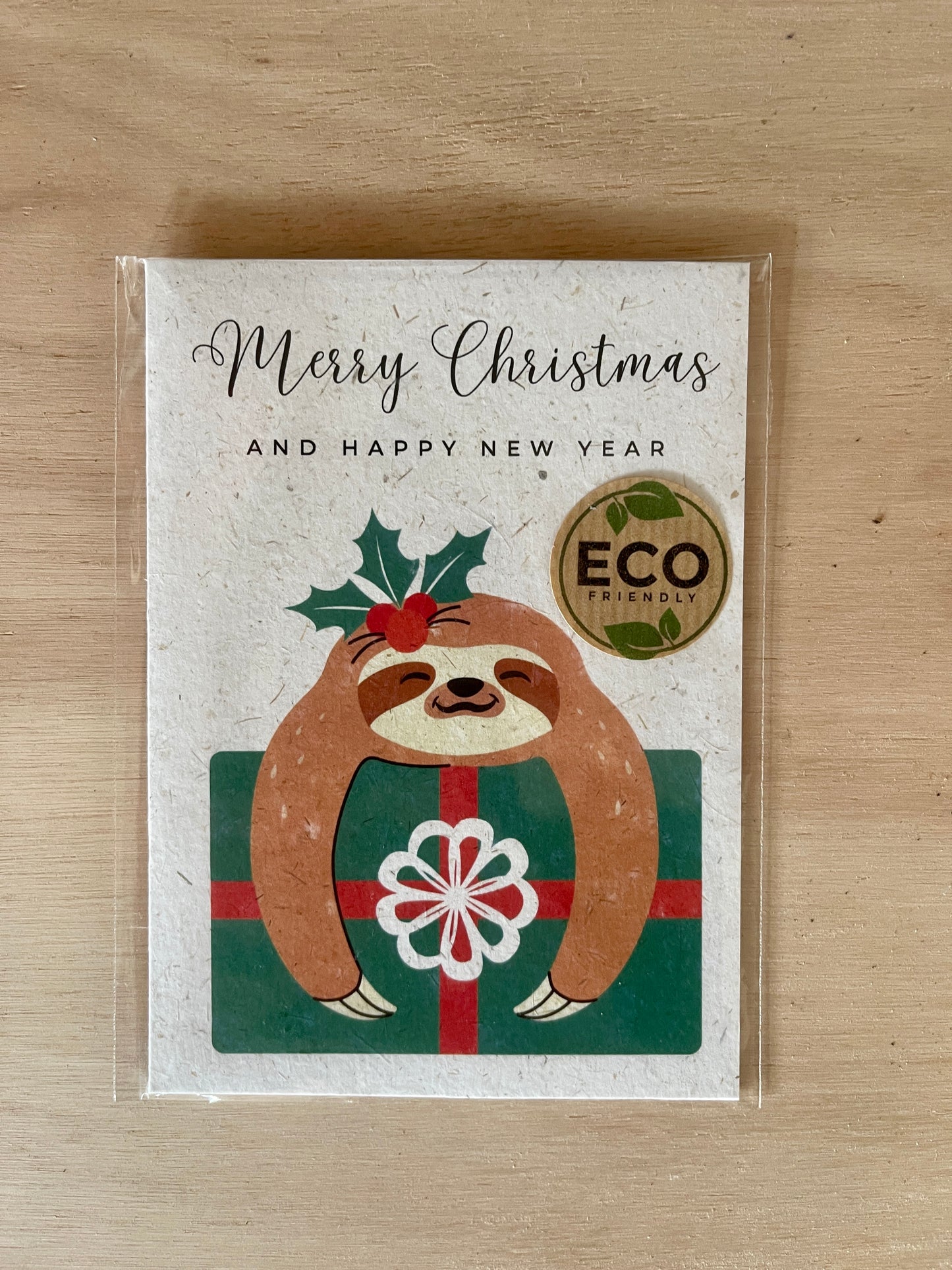 Eco friendly sloth Christmas cards