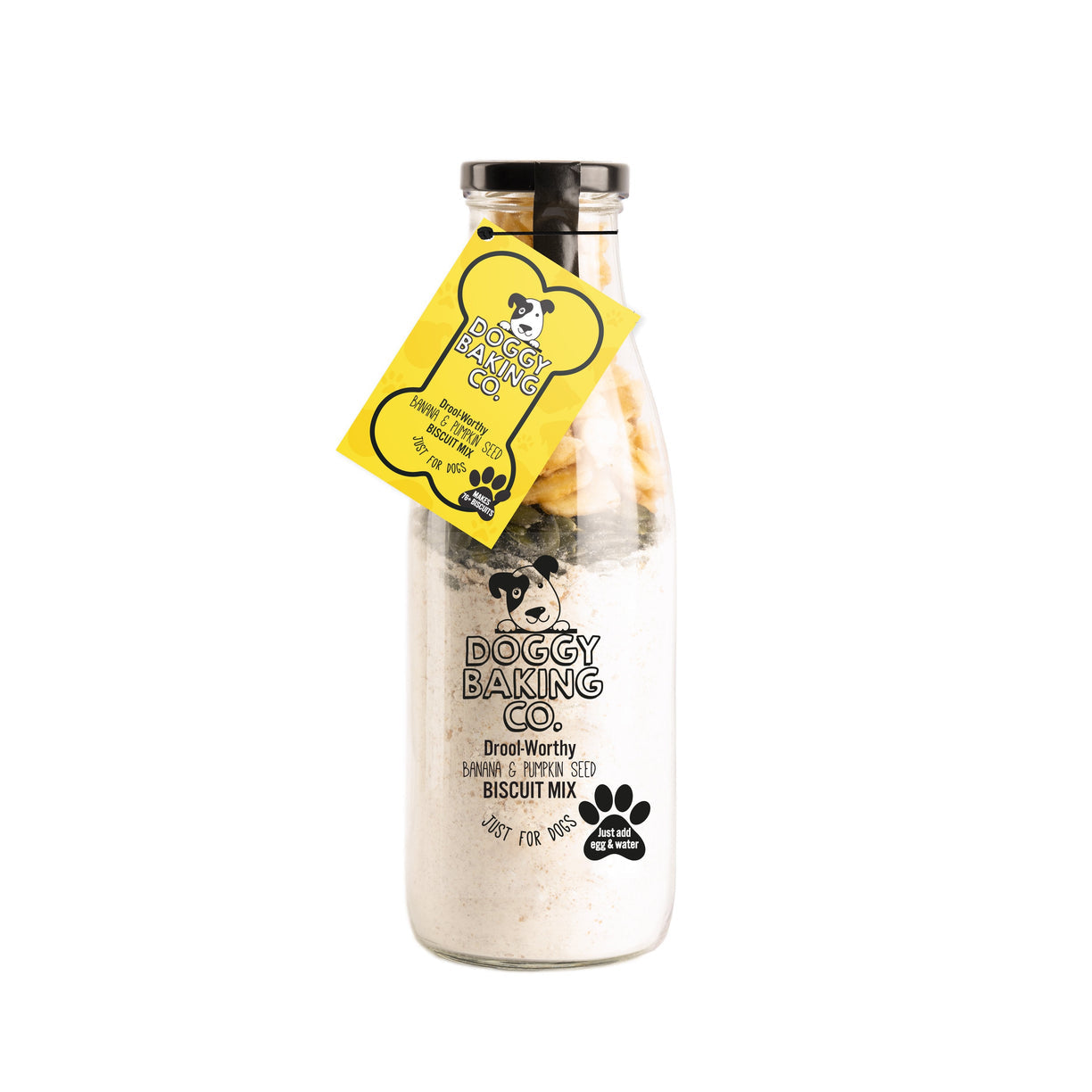 Drool-Worthy Pumpkin Seed & Banana Doggy Baking Co Biscuit Mix in a Bottle