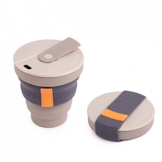 Collapsible silicone cup in charcoal 12oz