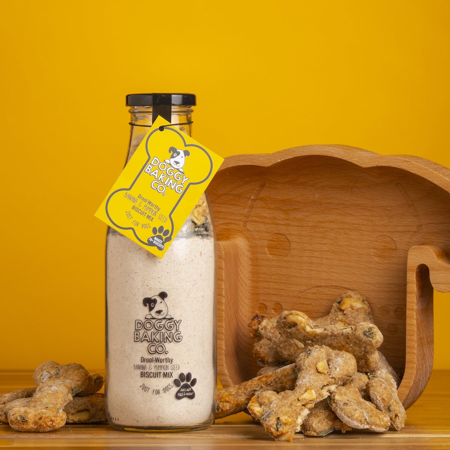 Drool-Worthy Pumpkin Seed & Banana Doggy Baking Co Biscuit Mix in a Bottle
