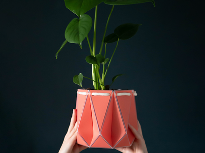 Self-watering,origami,recycled plant pots